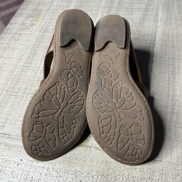 Born Woman’s Sandals Iwa Leather Flat Back Zip Open Toe Brown Size 7M - Picture 6 of 7